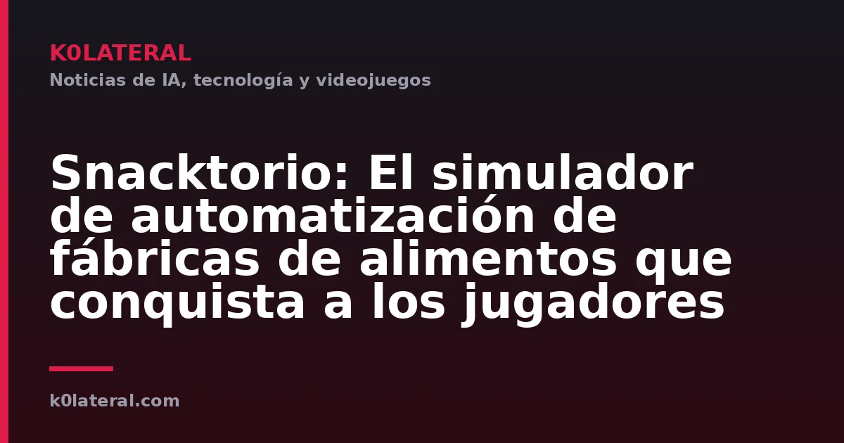 Snacktorio: El simulador de automatización de fábricas de alimentos que conquista a los jugadores