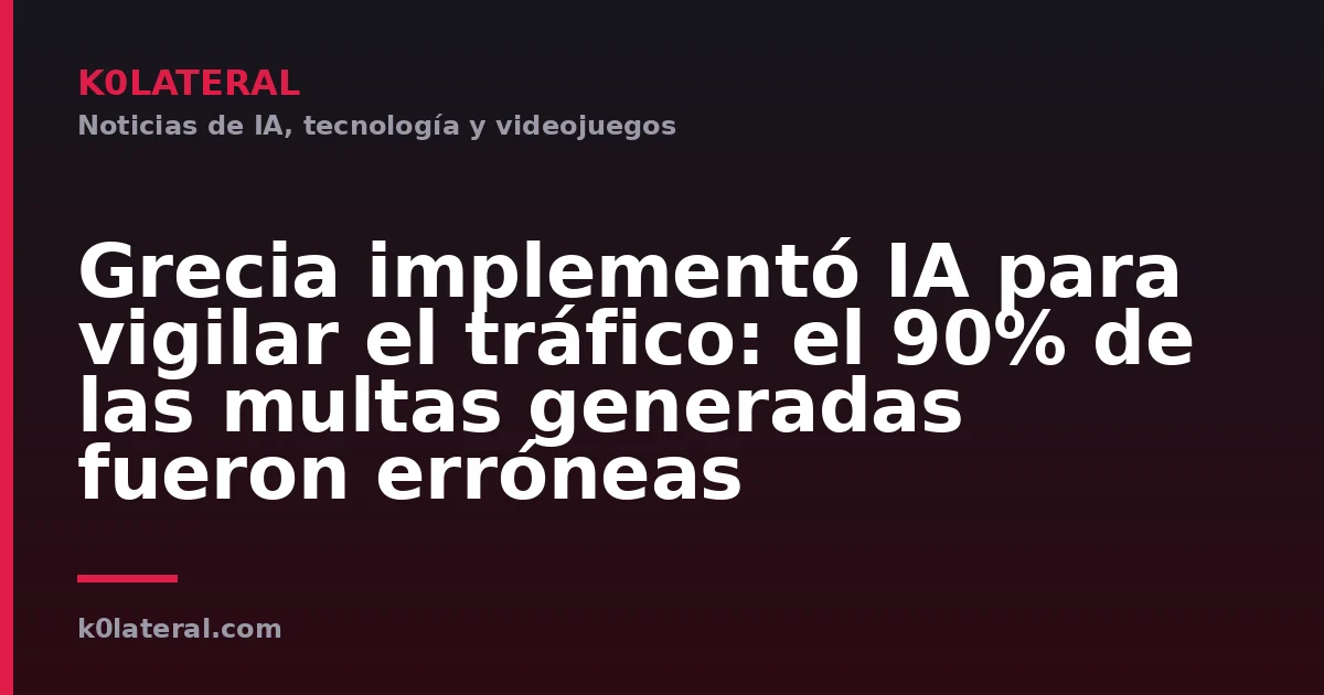 Grecia implementó IA para vigilar el tráfico: el 90% de las multas generadas fueron erróneas