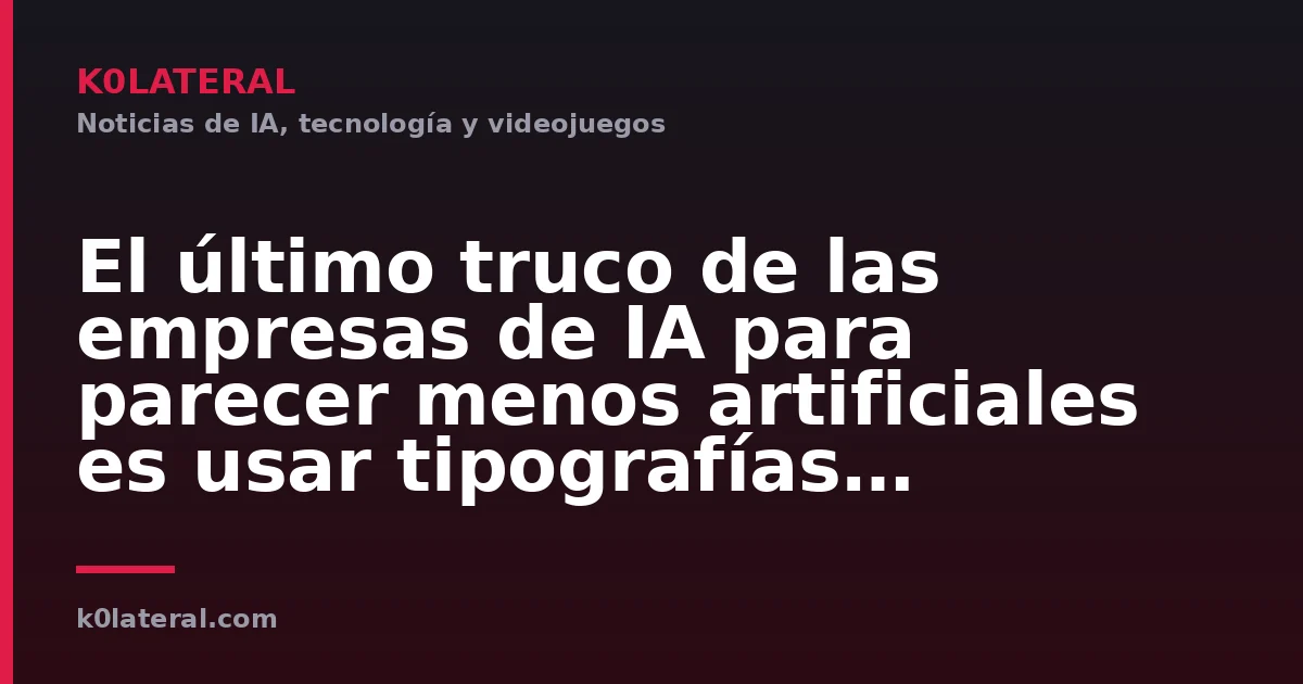 El último truco de las empresas de IA para parecer menos artificiales es usar tipografías clásicas. Es la llegada del 'Tasteslop'