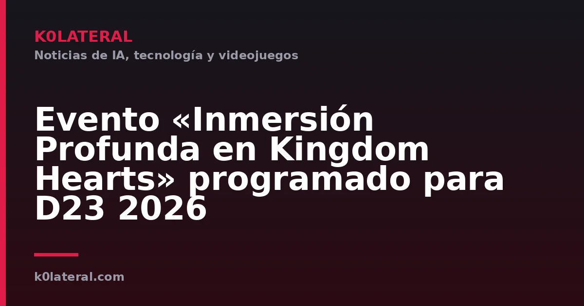 Evento «Inmersión Profunda en Kingdom Hearts» programado para D23 2026