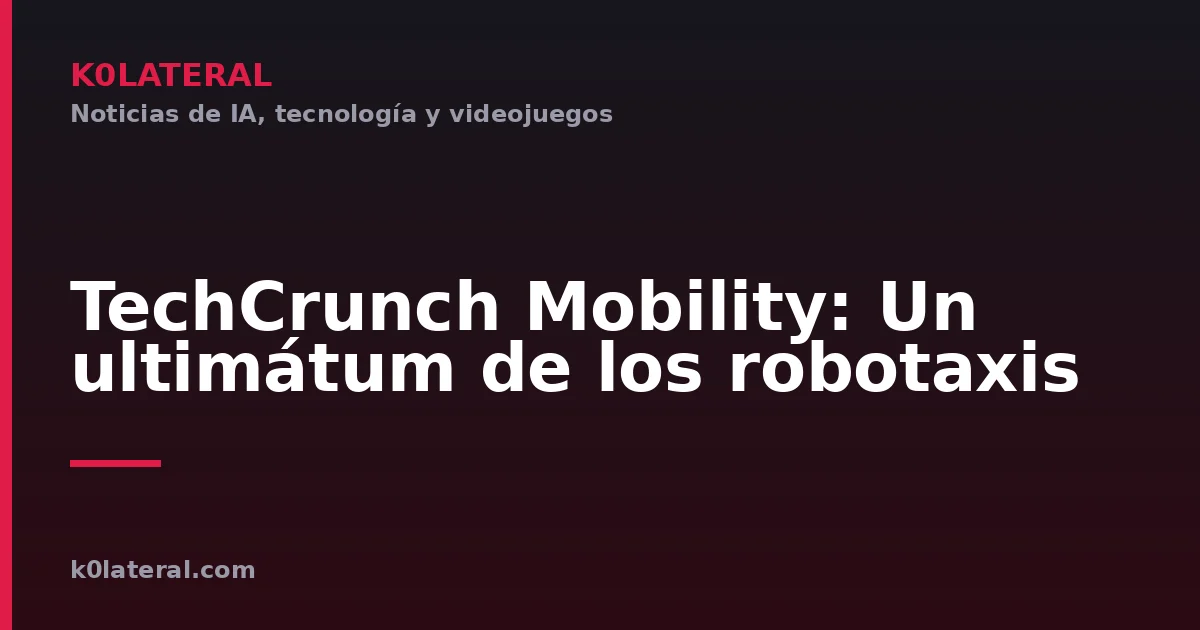 TechCrunch Mobility: Un ultimátum de los robotaxis